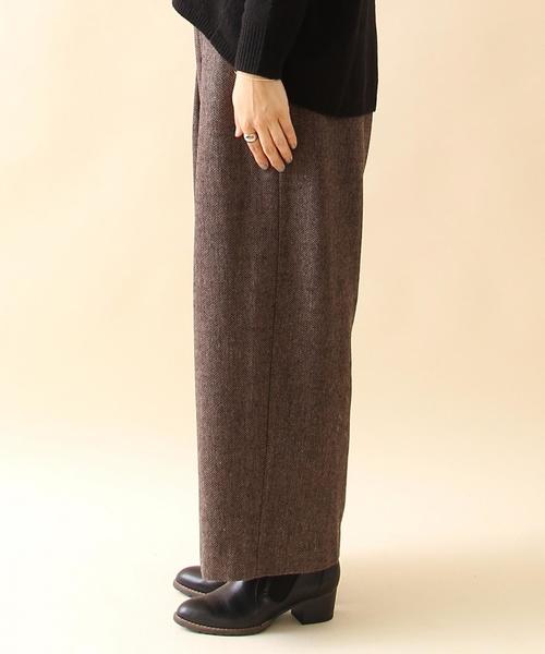 coen(コーエン)の「ウォッシャブルウールヘリンボンワイドパンツ(その他パンツ・レディース・ダークグレー/ダークブラウン・LARGE/MEDIUM)」の7枚目の写真