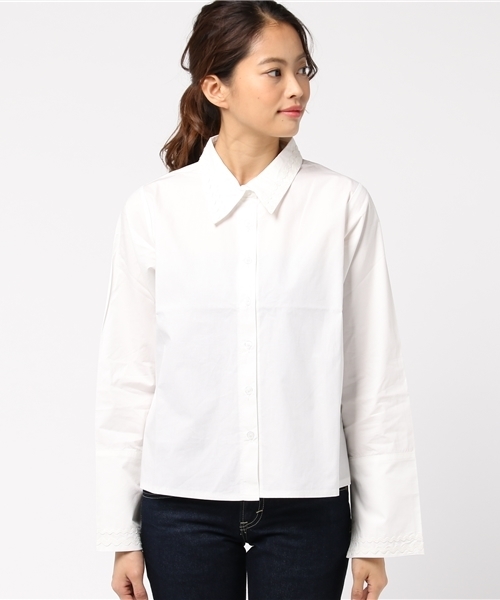 MERLOT(メルロー)の「フレアスリーブシャツ5763(シャツ/ブラウス・レディース・オフホワイト/ブラック/カーキ・FREE)」の5枚目の写真