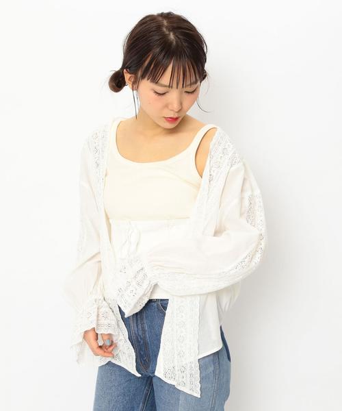 Another Edition(アナザーエディション)の「ボイルレース羽織り ◆(カーディガン/ボレロ・レディース・オフホワイト/ブラック/オレンジ・フリー)」の2枚目の写真