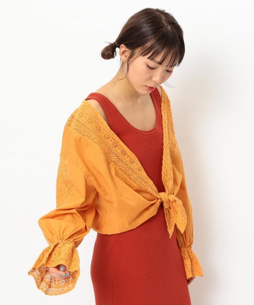 Another Edition(アナザーエディション)の「ボイルレース羽織り ◆(カーディガン/ボレロ・レディース・オフホワイト/ブラック/オレンジ・フリー)」の3枚目の写真