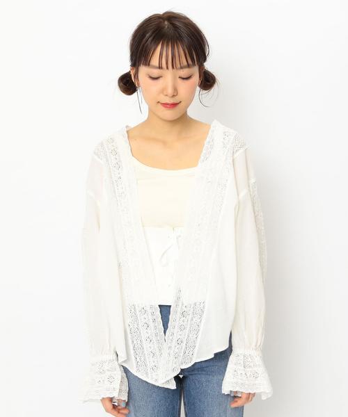 Another Edition(アナザーエディション)の「ボイルレース羽織り ◆(カーディガン/ボレロ・レディース・オフホワイト/ブラック/オレンジ・フリー)」の6枚目の写真