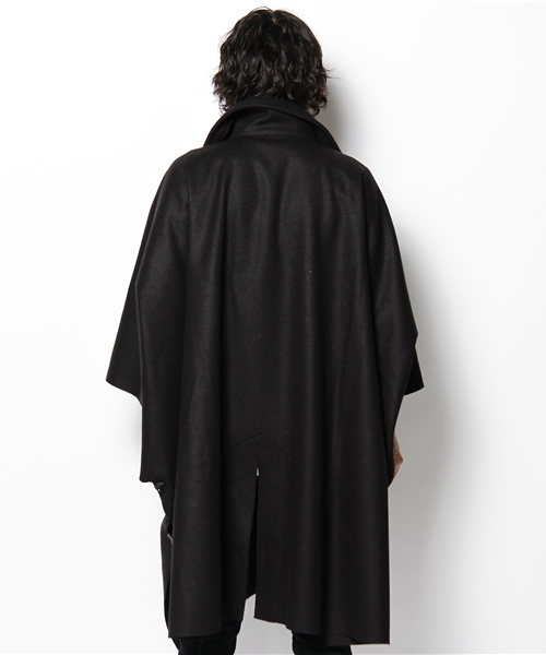 ポンチョコート　【BLACK】 ANATOMICA ウールコート 黒 ケープ アナトミカ（International