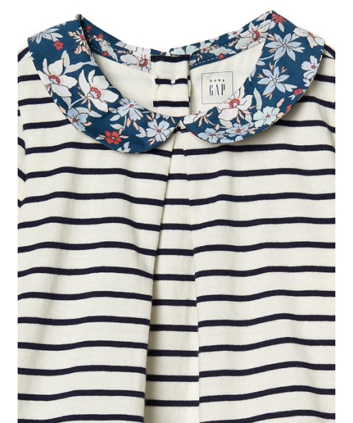 GAP(ギャップ)の「Gap 襟付き花柄ストライプ ボディダブル(ロンパース・キッズ・ホワイト系その他・50cm/90cm/70cm/60cm/80cm)」の3枚目の写真