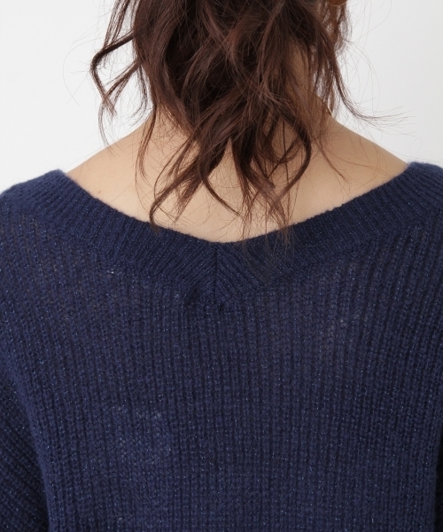 Andemiu（アンデミュウ）の「モヘヤコンラメニットプルオーバー769086（ニット/セーター・レディース・ネイビー/グレー/レッド/イエロー・FREE）」の6枚目の写真