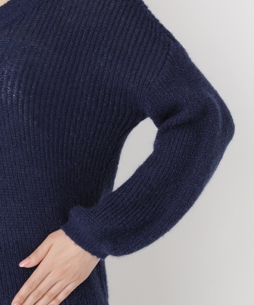 Andemiu（アンデミュウ）の「モヘヤコンラメニットプルオーバー769086（ニット/セーター・レディース・ネイビー/グレー/レッド/イエロー・FREE）」の11枚目の写真