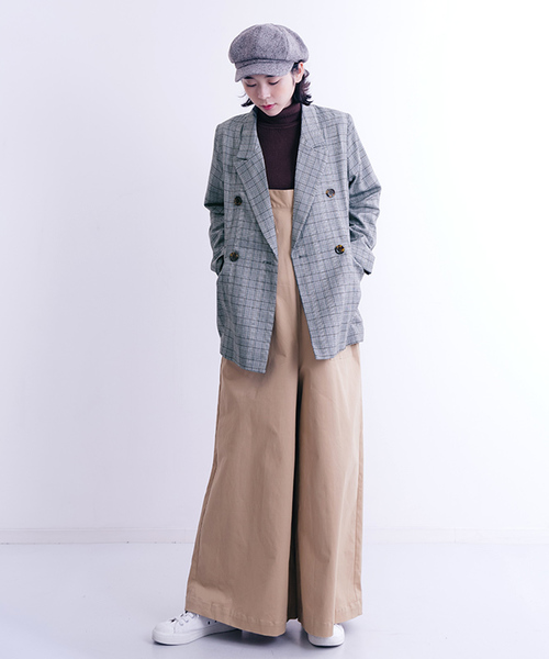 MERLOT（メルロー）の「グレンチェック柄ダブルブレストジャケット650-9527（テーラードジャケット・レディース・ホワイト/ブラウン・FREE）」の13枚目の写真