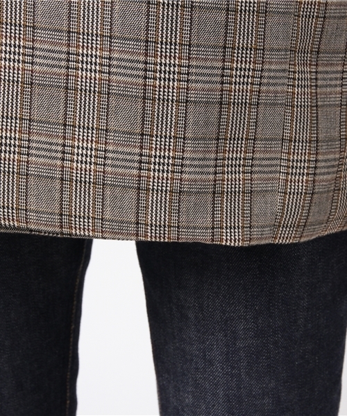 MERLOT（メルロー）の「グレンチェック柄ダブルブレストジャケット650-9527（テーラードジャケット・レディース・ホワイト/ブラウン・FREE）」の8枚目の写真