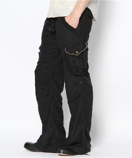 goa（ゴア）の「R/Lツイル ビーズフラップカーゴパンツ（カーゴパンツ  