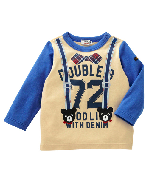 Double B ダブルビー の 蝶ネクタイ サスペンダープリントの長袖ｔシャツ Tシャツ カットソー Wear