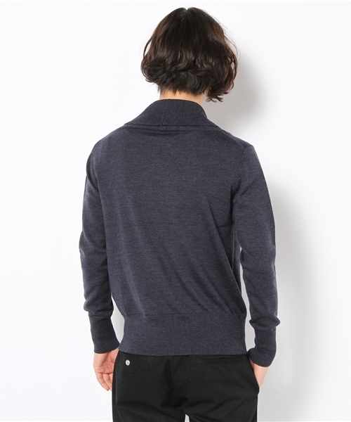 MIDWEST（ミッドウエスト）の「NEBULLA  VENTI ショールカラーニット（ニット/セーター・メンズ・グレー/ネイビー・MEDIUM/LARGE）」の4枚目の写真