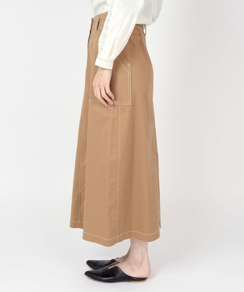 liflattie ships(リフラティ シップス)の「liflattie ships: コットンステッチロングスカート◇(スカート・レディース・ベージュ/ナチュラル・LARGE/MEDIUM/SMALL)」の4枚目の写真