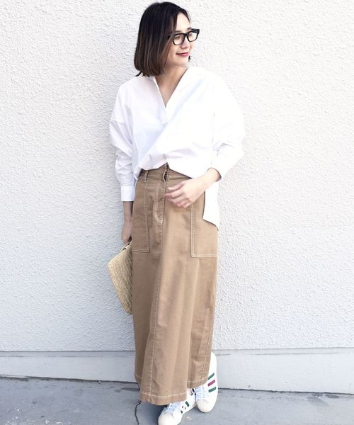 liflattie ships(リフラティ シップス)の「liflattie ships: コットンステッチロングスカート◇(スカート・レディース・ベージュ/ナチュラル・LARGE/MEDIUM/SMALL)」の11枚目の写真