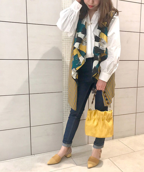 ear PAPILLONNER（イアパピヨネ）の「チェーンショルダーバッグ　S（ショルダーバッグ・レディース・カーキ/イエロー/アイボリー・FREE）」の15枚目の写真