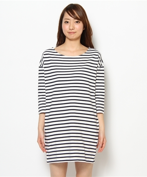 JOURNAL STANDARD（ジャーナルスタンダード）の「【WEB限定期間限定セール 4/21(日)まで】16/2ボーダー天竺　ワンピース（ワンピース・レディース・ブルー/コバルトブルー/ネイビー・SMALL/MEDIUM）」の4枚目の写真