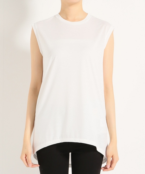 Deuxieme Classe（ドゥーズィエムクラス）の「・WINDFEEL テンジクノースリーブプルオーバー（Tシャツ/カットソー・レディース・ホワイト/ブラック/ベージュ/カーキ・ﾌﾘ-）」の5枚目の写真