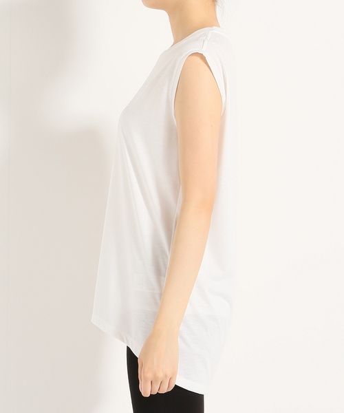 Deuxieme Classe（ドゥーズィエムクラス）の「・WINDFEEL テンジクノースリーブプルオーバー（Tシャツ/カットソー・レディース・ホワイト/ブラック/ベージュ/カーキ・ﾌﾘ-）」の6枚目の写真