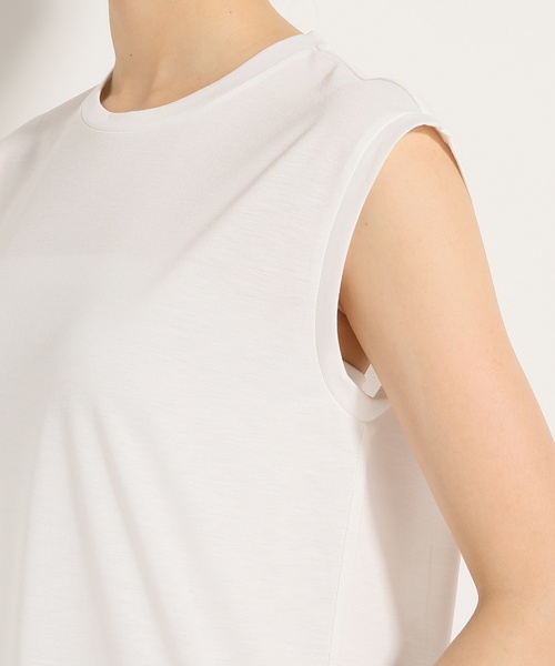 Deuxieme Classe（ドゥーズィエムクラス）の「・WINDFEEL テンジクノースリーブプルオーバー（Tシャツ/カットソー・レディース・ホワイト/ブラック/ベージュ/カーキ・ﾌﾘ-）」の8枚目の写真