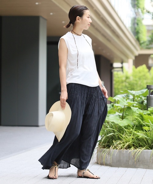 Deuxieme Classe（ドゥーズィエムクラス）の「・WINDFEEL テンジクノースリーブプルオーバー（Tシャツ/カットソー・レディース・ホワイト/ブラック/ベージュ/カーキ・ﾌﾘ-）」の17枚目の写真