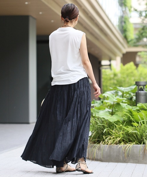 Deuxieme Classe（ドゥーズィエムクラス）の「・WINDFEEL テンジクノースリーブプルオーバー（Tシャツ/カットソー・レディース・ホワイト/ブラック/ベージュ/カーキ・ﾌﾘ-）」の19枚目の写真