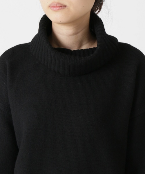 SLOBE IENA NATURAL WOOL ボリュームタートルプル ホワイト セール】NATURAL WOOL ボリュームタートルプルオーバー◇（ニット
