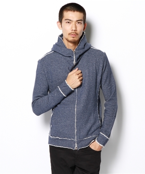 Lui's（ルイス）の「wjk×Lui's コラボハイネックパーカー（パーカー・メンズ・グレー/ネイビー・MEDIUM/LARGE）」の7枚目の写真