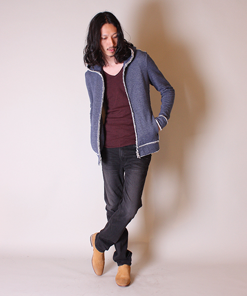 Lui's（ルイス）の「wjk×Lui's コラボハイネックパーカー（パーカー・メンズ・グレー/ネイビー・MEDIUM/LARGE）」の10枚目の写真