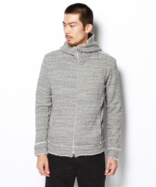 Lui's（ルイス）の「wjk×Lui's コラボハイネックパーカー（パーカー・メンズ・グレー/ネイビー・MEDIUM/LARGE）」の3枚目の写真