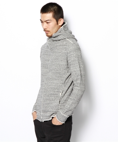 Lui's（ルイス）の「wjk×Lui's コラボハイネックパーカー（パーカー・メンズ・グレー/ネイビー・MEDIUM/LARGE）」の4枚目の写真