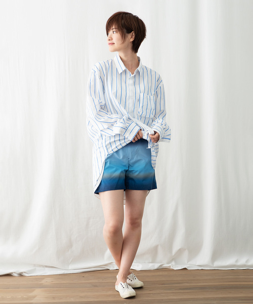 JRD by JARLD(ジェイアールディーバイジャールド)の「撥水タフタ長袖レギュラーカラーストライプロングシャツ(シャツ/ブラウス・メンズ・ブルー系その他/ブルー系その他2・S/M/L)」の3枚目の写真