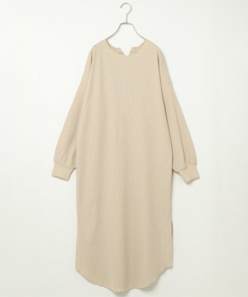 VENCEEXCHANGE（ヴァンスエクスチェンジ）の「ワッフル2WAYワンピース（ワンピース・レディース・ブラック/ベージュ/オフホワイト・FREE）」の10枚目の写真