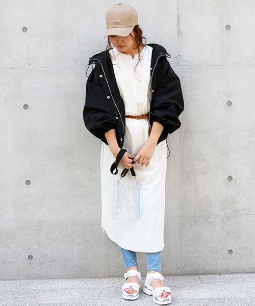 VENCEEXCHANGE（ヴァンスエクスチェンジ）の「ワッフル2WAYワンピース（ワンピース・レディース・ブラック/ベージュ/オフホワイト・FREE）」の12枚目の写真