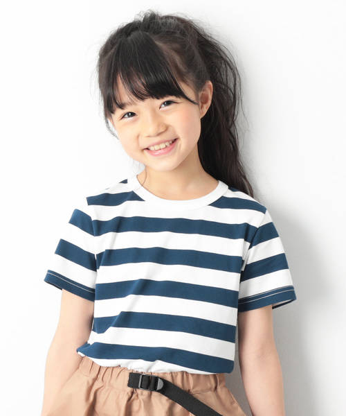 devirock(デビロック)の「ボーダーTシャツ(Tシャツ/カットソー・キッズ・ブラック系その他/ブルー系その他2/ブラック系その他2/ブルー系その他・130cm/150cm/140cm/110cm/100cm/160cm/120cm)」の1枚目の写真