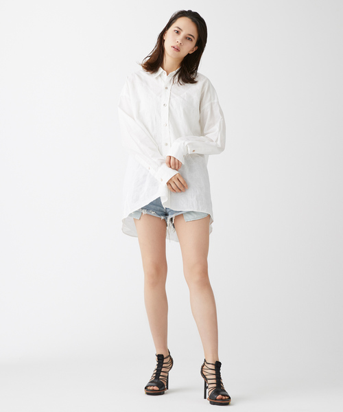 CIRCLE EMBROIDERY SHIRT (WOMENS) / サークルエンブロイダリーシャツ CIRCLE EMBROIDERY SHIRT (WOMENS) / サークルエンブロイダリーシャツ