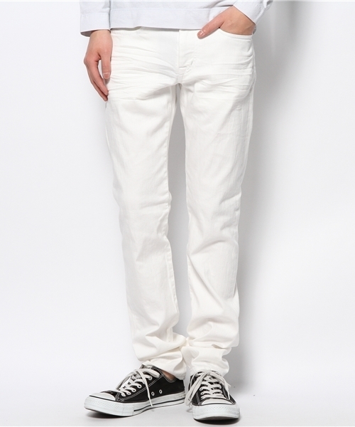 PLST(プラステ)の「Men ストレートカラーデニムパンツ(デニムパンツ・メンズ・ホワイト・30inch/32inch/28inch/34inch)」の1枚目の写真