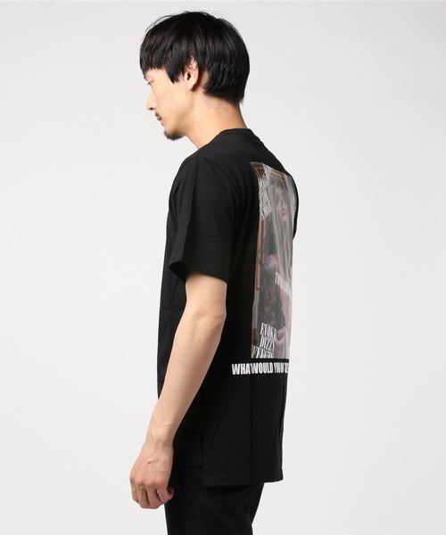 RE730(アールイーセブンサーティー)の「【RE730】フォトプリントロング丈Tシャツ ビッグシルエット(Tシャツ/カットソー・メンズ・ブラック/オフホワイト・LARGE/MEDIUM/X-LARGE)」の4枚目の写真