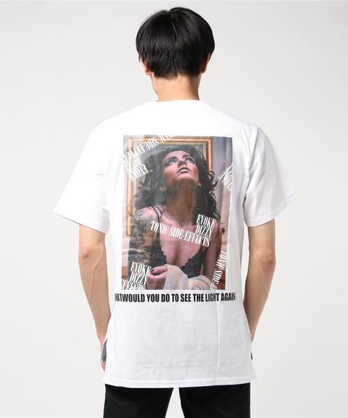 RE730(アールイーセブンサーティー)の「【RE730】フォトプリントロング丈Tシャツ ビッグシルエット(Tシャツ/カットソー・メンズ・ブラック/オフホワイト・LARGE/MEDIUM/X-LARGE)」の6枚目の写真