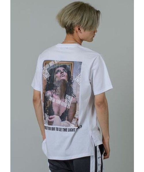RE730(アールイーセブンサーティー)の「【RE730】フォトプリントロング丈Tシャツ ビッグシルエット(Tシャツ/カットソー・メンズ・ブラック/オフホワイト・LARGE/MEDIUM/X-LARGE)」の2枚目の写真