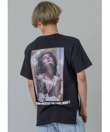 【RE730】フォトプリントロング丈Tシャツ ビッグシルエット