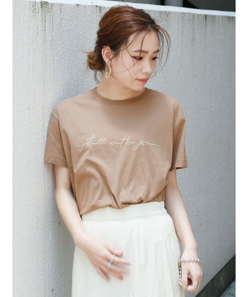 Ungrid（アングリッド）の「メッセージロゴプリントTee（Tシャツ/カットソー・レディース・ブラック/オフホワイト/モカ・FREE）」の3枚目の写真