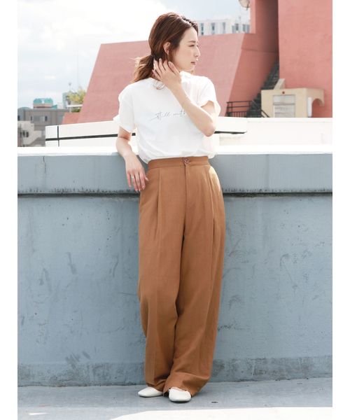 Ungrid（アングリッド）の「メッセージロゴプリントTee（Tシャツ/カットソー・レディース・ブラック/オフホワイト/モカ・FREE）」の4枚目の写真