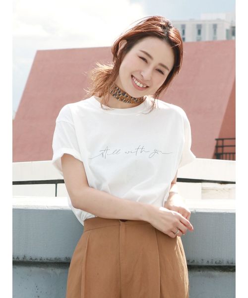 Ungrid（アングリッド）の「メッセージロゴプリントTee（Tシャツ/カットソー・レディース・ブラック/オフホワイト/モカ・FREE）」の5枚目の写真