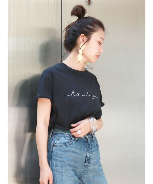 Ungrid（アングリッド）の「メッセージロゴプリントTee（Tシャツ/カットソー・レディース・ブラック/オフホワイト/モカ・FREE）」の7枚目の写真