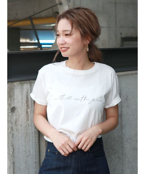 Ungrid（アングリッド）の「メッセージロゴプリントTee（Tシャツ/カットソー・レディース・ブラック/オフホワイト/モカ・FREE）」の9枚目の写真