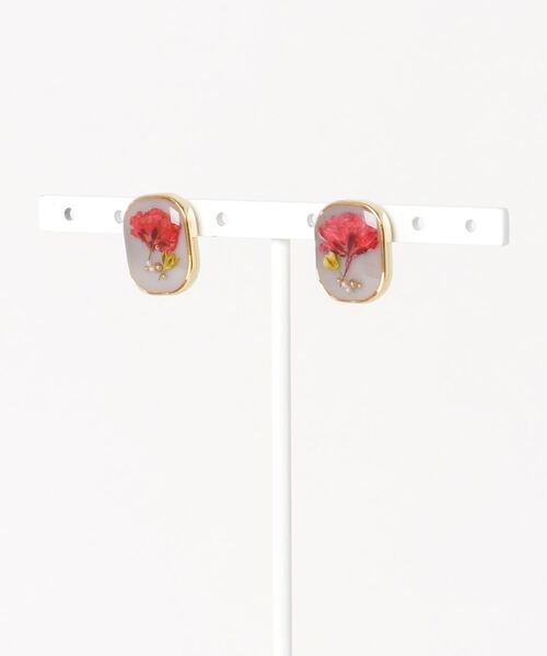 misto accessories（ミストアクセサリーズ）の「プレスドフラワーピアス スクエア（ピアス（両耳用）・レディース・ピンク/ライトグリーン/グレー・FREE）」の6枚目の写真