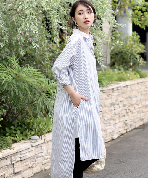 Bou Jeloud(ブージュルード)の「サイドスリット◆ロングシャツワンピース(ワンピース・レディース・オフホワイト/A/B・38)」の2枚目の写真