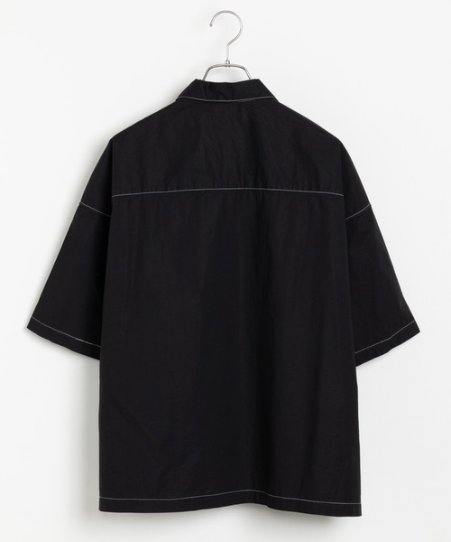 WEGO（ウィゴー）の「WEGO/配色ステッチ5分袖ワークポプリンシャツ（シャツ/ブラウス・メンズ・ベージュ/ホワイト/ブラック・MEDIUM/LARGE）」の22枚目の写真