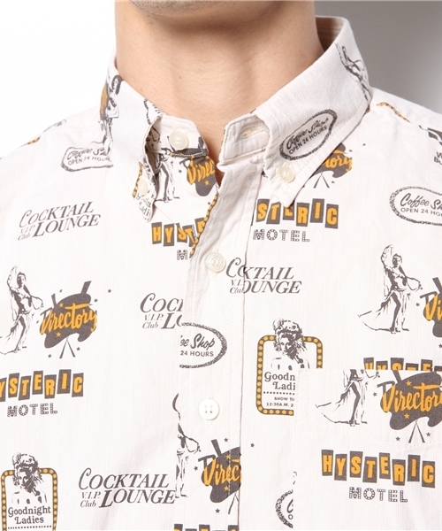 HYSTERIC GLAMOUR（ヒステリックグラマー）の「PREMIUM CLUB総柄 半袖ボタンダウンSH（シャツ/ブラウス・メンズ・イエロー系その他/ブルー系その他・LARGE/SMALL/MEDIUM）」の6枚目の写真