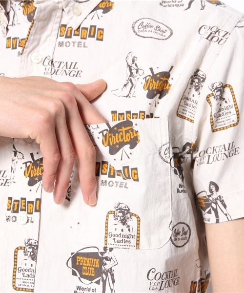 HYSTERIC GLAMOUR（ヒステリックグラマー）の「PREMIUM CLUB総柄 半袖ボタンダウンSH（シャツ/ブラウス・メンズ・イエロー系その他/ブルー系その他・LARGE/SMALL/MEDIUM）」の4枚目の写真