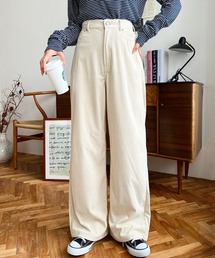 美品 サイズ31 STONE  コーデュロイパンツ 生成り 白 soulberry 「おとなの白いコーデュロイ」 こじゃれ8分丈ワイド