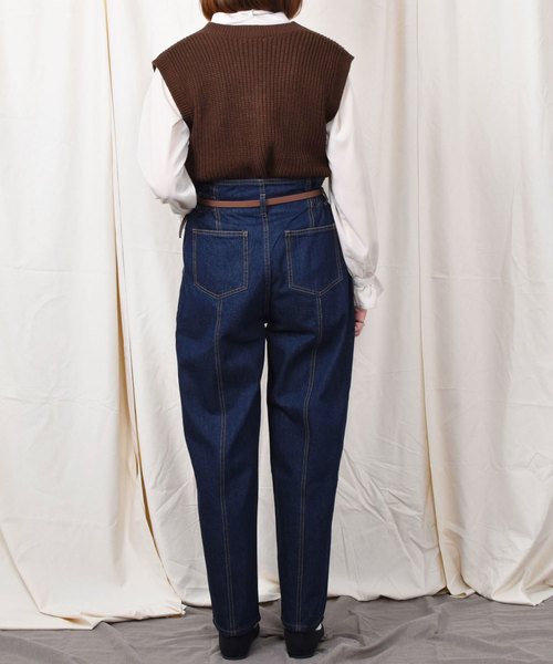 PairPair(ペアペア)の「【PairPair1周年限定アイテム】ベルト付ハイウエストデニムパンツ(デニムパンツ・レディース・ダークブルー/サックスブルー・FREE)」の12枚目の写真